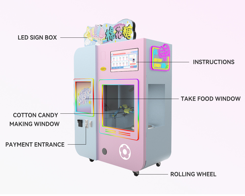 Customized Industrial Cotton C - Candy Vending Machine review and price