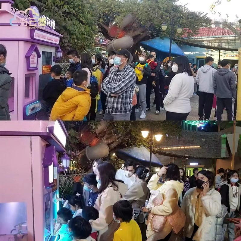 Outdoor Fully Automatic Cotton - Candy Vending Machine review and price