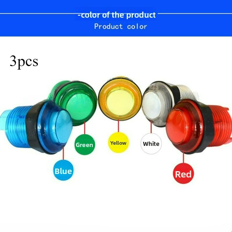 3pcs 24MM Illuminated Push But - Arcade Game Jackpot review and price
