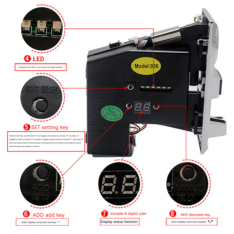 1Pc 616 Multi Coin Slot Accept - Arcade Ticket Machine review and price